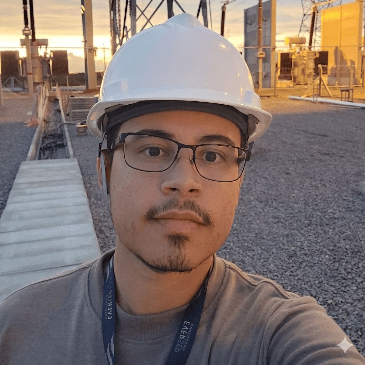 Vinicius Ribeiro Ferreira, engenheiro de proteção e controle e sócio-fundador da Eversep, em subestação